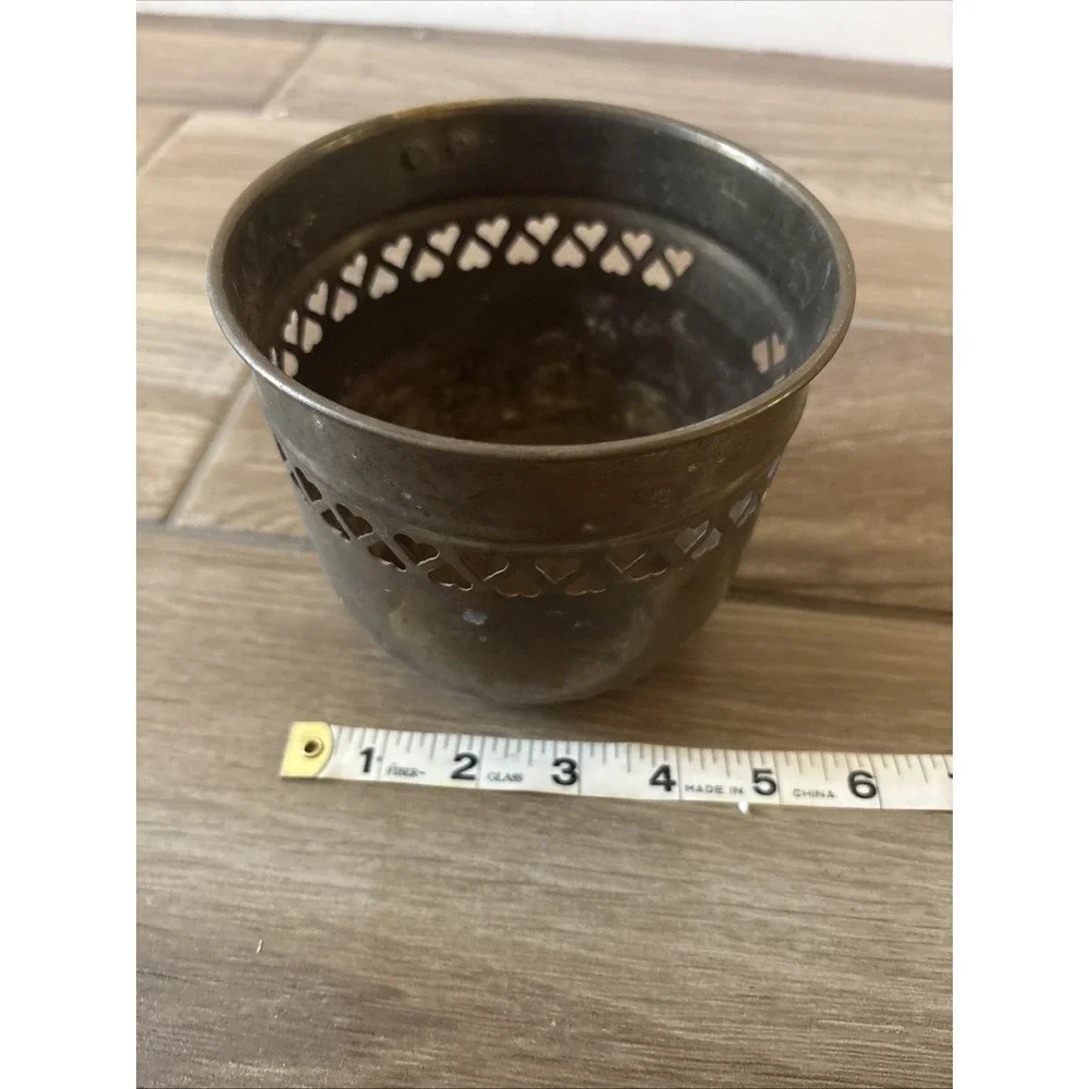 Brass Bowl With‎ Heart Cutouts 5.5